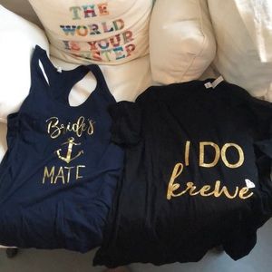 2 Large Bridal Party Shirts